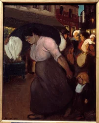 Pralka. Obraz Teofila Alexandre Steinlena (1859 - 1923), XX wiek. Olej na płótnie. Vernon, Musee Poulain