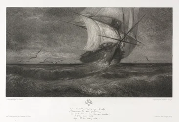 Statek widmo lub na falach, 1872.