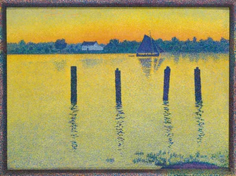 Żaglówka na rzece Skalda Żaglówka na rzece Skalda, 1892.