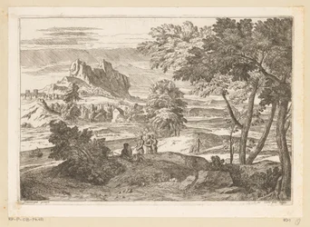 Arkadyjski krajobraz z postaciami i królikami Suite de Paysages (tytuł serii)