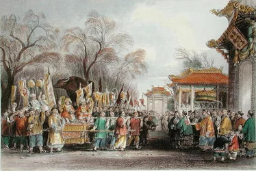 Ceremonia „Spotkania wiosny”, ok. 1850 (kolor lito)