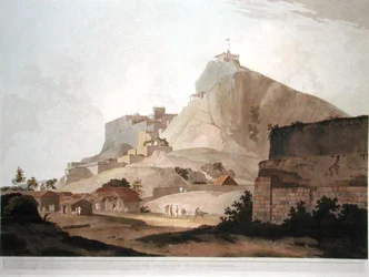 South East View of Trichinopoly, tablica 49 z „Oriental Scenery: Twenty Four Views in Hindoostan”, grawerowana przez Thomasa i Williama (1769-1837) Daniell