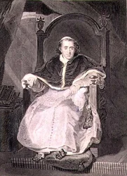 Papież rzymski Pius VII (Luigi Barnaba Chiaramonti) (1742-1823) ryty przez Samuela Freemana (1773-1857) wyd. autorstwa A. Fullarton & Co. (grawerowanie)