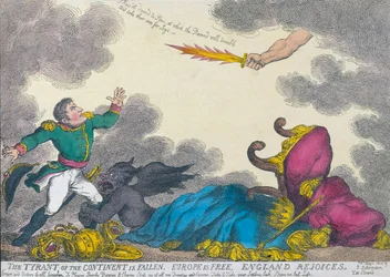 Karykatura upamiętniająca abdykację Napoleona w 1814 roku