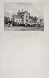 Dom szkolny w Dunsfold Green, Surrey, 1850 (rycina stalowa)