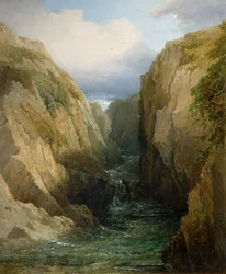 Wąwóz i rzeka w Irlandii, 1860.