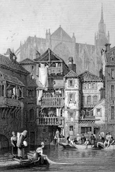 Widok w Metz, północna Francja, XIX wiek