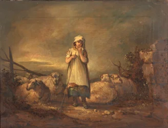 Gloucestershire Dziewczyna hodująca owce