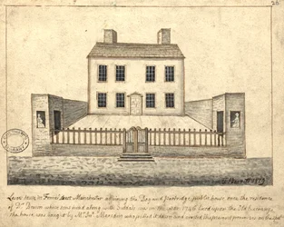 Levers House, Manchester, 1819 (pióro i atrament i pranie na papierze)