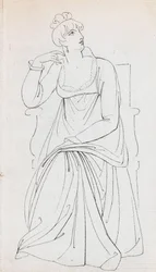 Siedząca kobieta, prawdopodobnie Charlotte Nelson (recto)