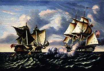Schwytanie H.B.M. Fregata macedońska przez US Frigate United States, 25 października 1812, 1852.