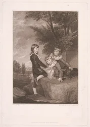 Thomas Philip trzeci Lord Grantham, później Earl De Grey, wraz z braćmi, Frederickiem Johnem i Philipem