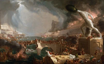 Sac de Rome (455) - Le Destin des empires - Zniszczenie - par Thomas Cole - 1836- Nowojorskie Towarzystwo Historyczne - (Rzym, Imperium Rzymskie, Gaiseric, Generic, Okres Migracji, Inwazje Barbarzyńców, Wandale, Upadek Zachodniego Cesarstwa Rzymskiego, Upa