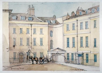 Widok Downing Street, Westminster, Londyn, 1851