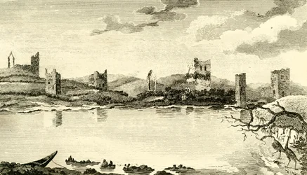 N. Widok ruin Clomines, hrabstwo Wexford, 1791.