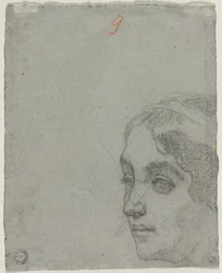 Głowa kobiety verso, ok. godz. 1857.