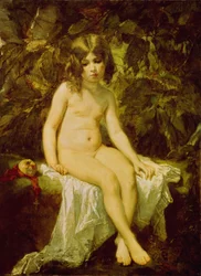 Mały kąpiący się. Obraz Thomas Couture (1815-1879), olej na płótnie
