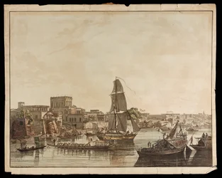 Kalkuta z rzeki Hoogly: Budynki Gentoo z widoków Kalkuty, 1788
