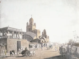 Scena uliczna, z „Widoków w Kalkucie” Thomasa Daniella, 1786-1788