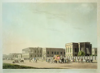 The Council House, Kalkuta, tablica 29 z "Oriental Scenery: Twenty Four Views in Hindoostan", wyryte przez Thomasa i Williama (1769-1837) Daniell, 1798