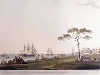 Widok zrobiony na Esplanade, Kalkuta, 1797