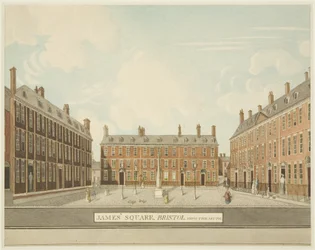 Widok Placu Św. Jakuba od południa, ok. 1806 (ołówek i akwarela na papierze)