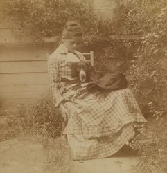 [Susan Macdowell (później pani Thomas Eakins) z seterem]