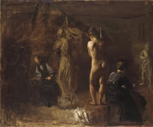 William Rush rzeźbi swoją alegoryczną postać rzeki Schuylkill, 1876