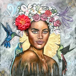 Queen Beauty, 2019 (technika mieszana na płótnie)