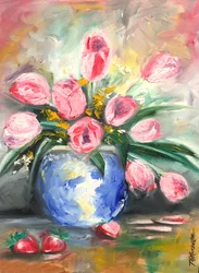 Tulipanowy wschód słońca, 2014 (olej na płótnie)
