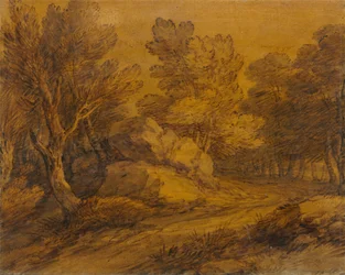Scena z drogą wijącą się przez las, ok. 1930 r. 1770.