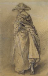Gabinet kobiety widziany od tyłu, połowa XVIII w.