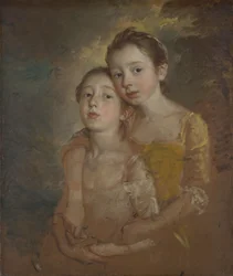 Córki malarza z kotem, ok. 1760-1 (olej na płótnie)