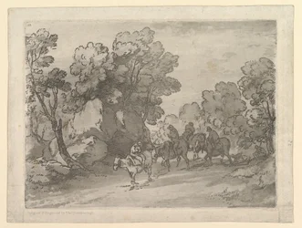 Zalesiony krajobraz z jeźdźcami, 1 sierpnia 1797.