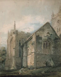 The Ancient Charnel House, Holy Trinity Church, Stratford-upon-Avon (akwarela nad oznaczeniami w kolorze grafitowym, dotknięta trzcinowym piórem)