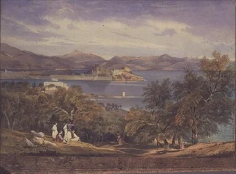 Cytadela Korfu z Analipsis (akwarela)