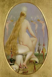 Wróżka siedząca na grzybie, ok. 1860