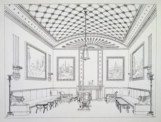 Salon, ilustracja z Meble do domu i dekoracja wnętrz