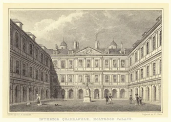 Wewnętrzny czworobok, Pałac Holyrood (rycina)