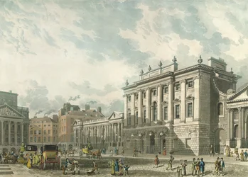 A View of the Bank of England, rytowane przez Daniela Havella (1785-1826), pub. 1816 w Ackermann