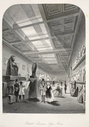 British Museum, Elgin Room, z pubu „London Interiors withich Costumes and Ceremonies”. Joseph Mead, Londyn, c.1843 (rycina stalowa)