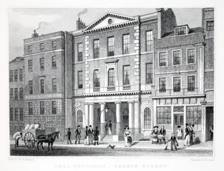 Coal Exchange, z pubu „Londyn i okolice w XIX wieku”. Jones und Co., 1827-1829