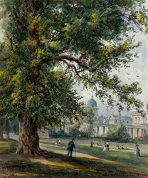 Szpital Greenwich od strony parku, czerwiec 1855 (akwarela z grafitem)