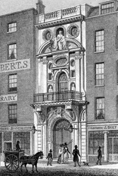 Sala bławatna, Cheapside, grafika wykonana przez M. Barrengera, ok.1829-31