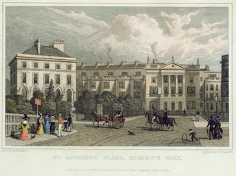 St. Andrews Place, Regents Park, 1828 (kolor grawerowany)