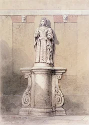 Statua królowej Anny na wschodnim krańcu Queen Square, 1851