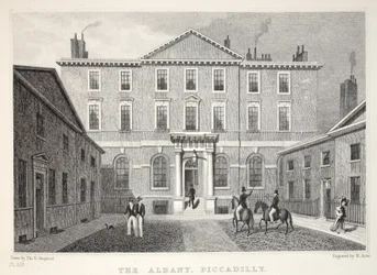 Albany, Piccadilly, z pubu „Londyn i okolice XIX wieku”. Jones und Co., 1827-1829