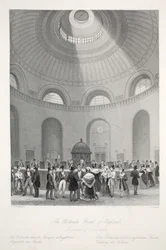 Rotunda w Banku Anglii, z pubu „London Interiors withich Costumes and Ceremonies”. Joseph Mead, Londyn, c.1843 (rycina stalowa)