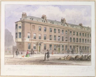 Widok ulicy Fludyer w kierunku Parliament Street, 1859
