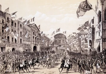 Wizyta Napoleona III i cesarzowej Eugenii w mieście, 19 kwietnia 1855 r.